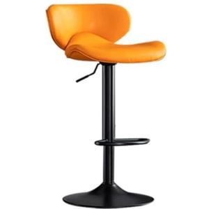 Bistrokruk Barkrukken Barkruk In Hoogte Verstelbare Barkruk Lederen Barkruk 360° Draaibare Barstoel Moderne Barstoel Hoge Kruk Met Voetsteun Barstoelen(Orange)