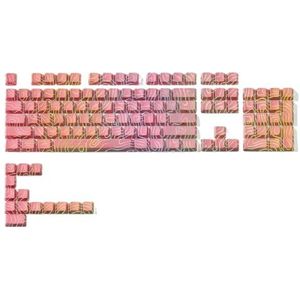QPSJXN OEM IMD-Tech Keycap Set 118 met Topografisch Patroon Glanzend Ontwerp (Roze 118 Keys)