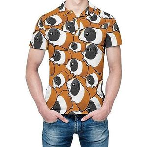 Guinea Pig Heren Shirt met korte mouwen Golfshirts Regular-Fit Tennis T-Shirt Casual Business Tops