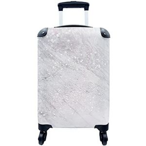MuchoWow® Koffer - Marmer - Glitter - Paars - Past binnen 55x40x20 cm en 55x35x25 cm - Handbagage - Trolley - Fotokoffer - Cabin Size - Print