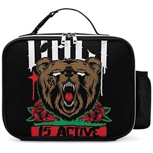 The California Republic Bear draagbare geïsoleerde lunchtassen doos draagtas volwassenen koeltas voor mannen en vrouwen werk picknick