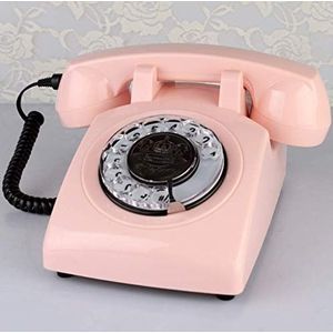 Telefoon draaischijf Retro telefoon in de bochtige stijl van de jaren 1920, roze