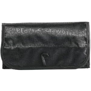 Toilettas 4-laags oprolbare cosmetische make-up zakje grote capaciteit reistas opvouwbare toilettas organizer met hangende haak toiletartikelen tas, Zwart, Eén maat