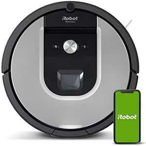iRobot Roomba 960 Robotstofzuiger met wifi-verbinding met dubbele rubberen borstels voor alle vloertypen - Ideaal voor huisdieren - Laadt zichzelf op en gaat vervolgens verder -