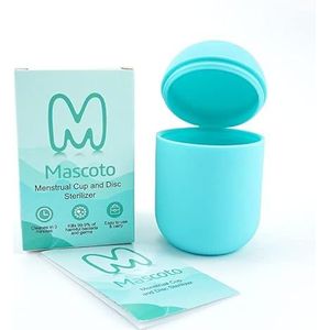 Mascoto ® Menstruatiecup en schijfsterilisator: kan worden gebruikt als draagbare en herbruikbare openbaar toilet menstruatiecupreiniger, opbergkoffer, houder en magnetronstoomsterilisator