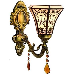 Tiffany Stijl Wandlamp Gekleurd Glas Wandlamp Europese Wandlamp Voorstpiegel Landelijke Lamp Bedside Gang Balkon Wandlamp