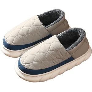 Indoor pantoffels for heren Winter pluizig met bont gevoerde pantoffels Dames winter pluche warme comfortabele pantoffels for heren (Color : Grey Blue1, Size : 44-45(fit43-44))
