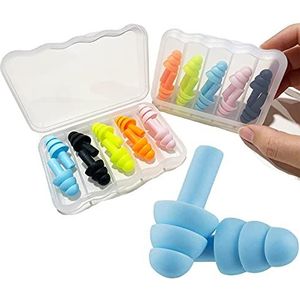 Siliconen oordopjes met opbergdoos,flexibele oordopjes,Earplug,waterdichte oordopjes,voor zwemmen,schieten,reizen en gehoorbescherming om te slapen,voor kinderen en volwassenen-10 paar Unisex