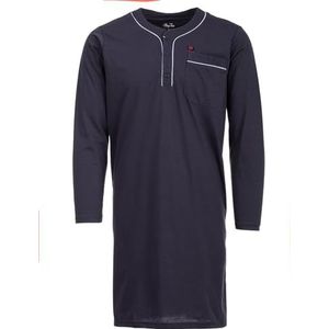 Henry Terre - Nachthemd - Antraciet - Heren - Lange Mouwen - Knoopsluiting