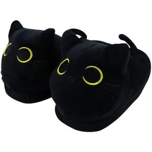 ENIXWH - Pantoffels - Zwart - Pluche - Grappige Winter Slippers voor Kinderen en Volwassenen