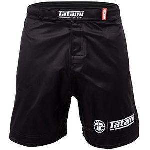 Tatami Fightwear Impact BJJ Shorts voor Grappling, Jiu Jitsu, MMA en worstelen, ademend polyester sneldrogende No-Gi Fight Shorts, flexibele training gym workout shorts, Zwart, XL
