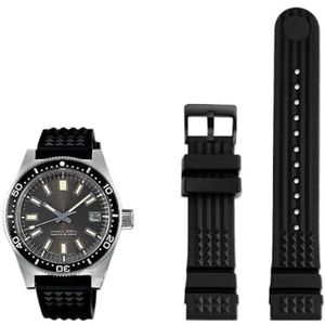 Fit for Seiko PROSPEX voorouder mm serie replica SLA017J1 SLA039J1 siliconen rubber horlogeband 20mm 22mm (Color : A black black, Size : 20mm)
