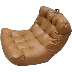 vloerstoel Klein appartement Slaapkamer Balkon Kamer Eenpersoons Luie Zitzak Sofa Tatami Fauteuil Opvouwbare Leren Stoel bank stoel(Khaki,110 * 70 * 20cm)