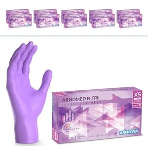 ARNOMED wegwerphandschoenen paars, nitril handschoenen XS, wegwerphandschoenen met 1000 stuks, poedervrij. Latexvrije rubber handschoenen, verkrijgbaar in XS, S, M, L & XL