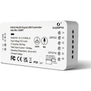 Wled Controller ESP32, GL-C-010WL-D WLED-controller, digitale strip light controller met MIC-functie, Esp32 addressable strip met microfoondownload WS2811 2812B 2813 2815 GS8208 SM16703PSK6812