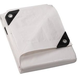 GUARD SHIELD Afdekzeil, met inslagringen, waterdicht, 4 m x 5 m, wit, multifunctioneel polyester-zeil, 120 g/m², zeildoek, beschermend zeil, multifunctioneel, scheurvast, uv-gestabiliseerd