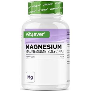 Vit4ever - Magnesium bisglycinaat - 365 Capsules - Veganistisch - Hooggedoseerde Formule - 155 mg Elementair Magnesium per Capsule
