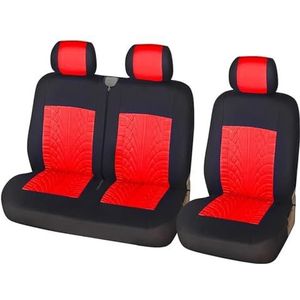Autostoelhoezen 1 + 2 Autostoelhoezen Hoge Materiaalhoes Polyestervezelband Voor Ford Voor Transit Autostoelbeschermers Autostoelbekleding (Color : Rood)