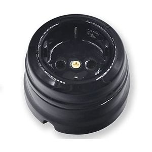 Huisverbetering keramische knop schakelaar wandlamp elektrische schakelaar EU-stekker 110-250 V 1 stuks (kleur: zwart EU-socket)