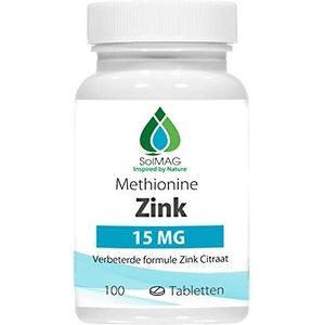 SoLMAG Zink Methionine 15 Mg | 100 tabletten | Hoge doesring | Verbeterde formule