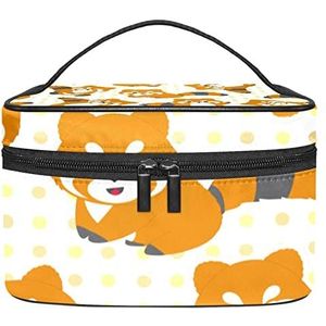 Leuke wasberen make-up organizer tas, reismake-up tas organizer case draagbare cosmetische tas voor vrouwen en meisjes toiletartikelen, Meerkleurig, 22.5x15x13.8cm/8.9x5.9x5.4in