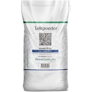 Online chemicaliën Talkpoeder 25 Kilogram - Universeel Talk poeder voor verschillende toepassingen - Scherp geprijsd Grijs talkpoeder - Vrij van vervuilingen/Onbewerkt