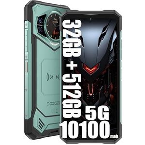 DOOGEE S200 X 5G mobiele telefoons, 32GB/512GB, accu 10100mAh/33W, rugged 4G smartphone, 100MP+20MP (Vision Nocturne) + 20MP, Android 14, 6,72 inch AMOLED FHD+, NFC, groen