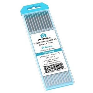MELTSTAR WG20 Wolfraam elektroden voor TIG-lassen met zeldzame aardmetalen, turquoise, verpakking van 10 stuks, turquoise - zeldzame aardmix (EWG), Ø2,4 x 175 mm)