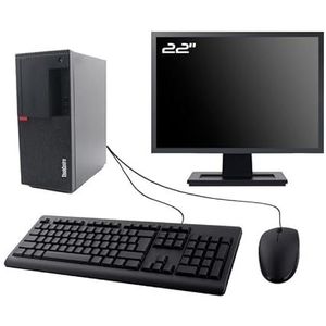 PC Lenovo ThinkCentre M920t Monitor 22 inch Intel I5-8400 RAM 32 GB SDD 240 GB W11 WiFi (gereviseerd)