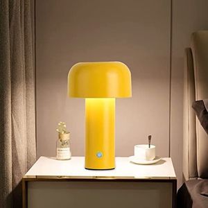 Tafellamp, led-bureaulamp, paddenstoel tafellamp, USB, outdoor, dimbaar, touch-lamp, tafeldecoratie, slaapkamer, nachtlampje, geel