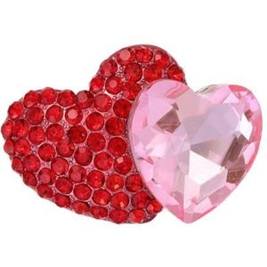 Valentijnsdag hart geschenkdoos broche, effenen strass hart, hart broche sieraden voor haar | Koppels geschenken voor rugzakken Valentijnsdag, Metaal