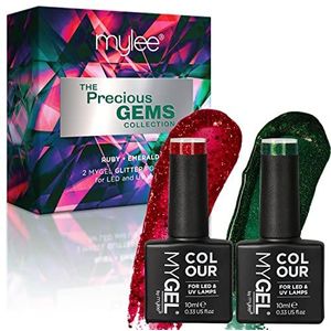 Mylee Gel Nagellak Set 2x10ml [Precious Gems] - UV/LED Soak-Off Nail Art, Langdurig en gemakkelijk aan te brengen, Manicure en Pedicure, Professioneel, Salon & Thuisgebruik [Kerstmis 2024]