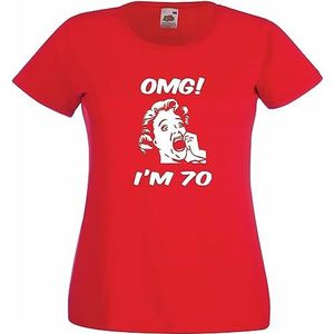 Oh My God Im 70 Funny 70Th Birthday Mum Grandma Aunt Friend Gift Top Mens Women T Shirt 100% Cotton overhemden(Small)