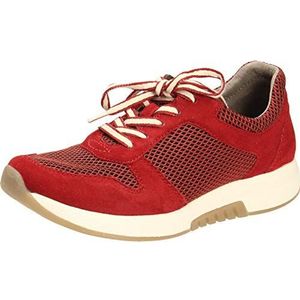 Gabor Rollingsoft 56.946.48 Sneakers, mesh ovaal/fluwelen chevreau, Dark-Opera, uitneembaar voetbed, rood, 37 EU