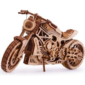 Wood Trick Gebreid hout voor motorfiets, met elastische motor, tot 4,6 m, mechanisch model, set voor volwassenen en kinderen, geen batterijen, 10 x 4 cm, 3D-houten puzzel, 203 delen
