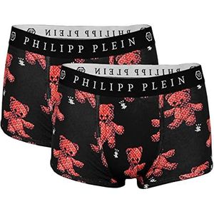 Philipp Plein Teddy Print 2PACK Boxers, zwart/rood, 12