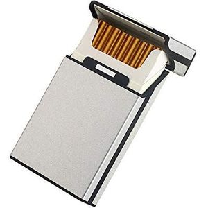 Sigarettenkoker - Zilver - Draagbare Metalen Sigarettenkoker - Kan 20 Dunne Sigaretten Bevatten
