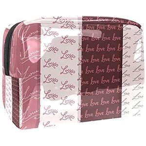 Cosmetische tassen, zelfliefde hart knuffel roze achtergrond reizen cosmetische tassen, multifunctionele draagbare make-up tassen, reizen cosmetische tas organizer voor vrouwen, Multi kleuren 02,