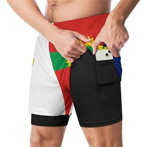 Oromo Liberation Front Azoren Vlag Grappige Zwembroek met Compressie Liner & Pocket Voor Mannen Board Zwemmen Sport Shorts