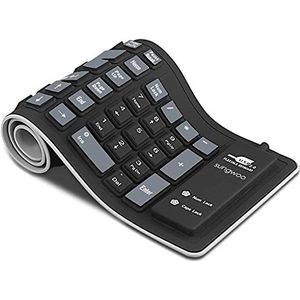 sungwoo Opvouwbaar siliconen toetsenbord USB bedraad waterdicht oproltoetsenbord voor pc notebook laptop (zwart+grijs)