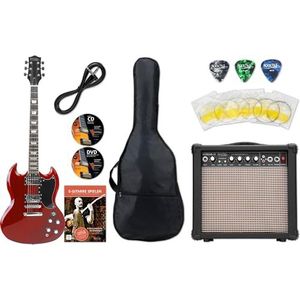 Rocktile Pro S-Red e-gitaar Heritage starter set + toebehoorset + amp