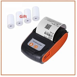 Handbediende slimme inkjetprinter, Draadloze Draagbare Mini Handheld 58mm Bluetooth Mobiele Telefoon Android POS PC Pocket Bill Impresoras Thermische Bonprinter voor Code Date Label-industrie(Orange s