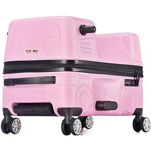 Trolleykoffer Reiskoffer Creatieve Rijkoffers Draagbare Bagage Jongens En Meisjes Reizen Harde Koffer Lichtgewicht Koffer (Color : Pink, Size : 24inch)