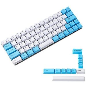YMDK Carbon Blauw Wit Rood Zwart Minila Keyset Dikke PBT OEM Profiel Keycaps voor Filco Minila YD60M Tada68 GK64 (Blauw Wit Gemengd) (alleen Keycap)