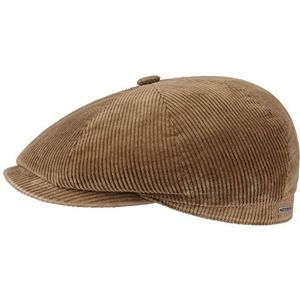 Stetson 6 Panel Sustainable Cotton Pet Heren - Made in the EU katoenen cap flat hat met klep voor Lente/Zomer - XL (60-61 cm) beige