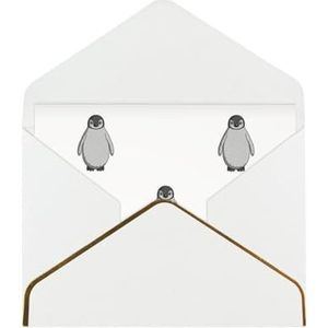Grijze pinguïn elegante parel papier wenskaart - voor individuen vieren speciale gelegenheden, kantoor collega's, familie en vrienden uitwisselen groeten