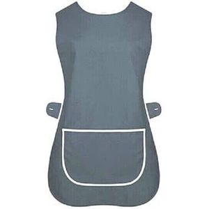 BILMASEE, Donkergrijs Universele Dames Vrouwen Tabard Schort Overall Werkkleding Keuken Catering Cleaning Bar Pocket. Twill Katoen Blend, Donkergrijs, XXL