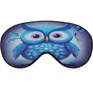 Blauw uil slaapmasker, zacht en comfortabel nachtslaapmasker, gezichtsknuffelend, gewatteerde oogbedekking met verstelbare band voor diepe rust, reizen, ploegendienst