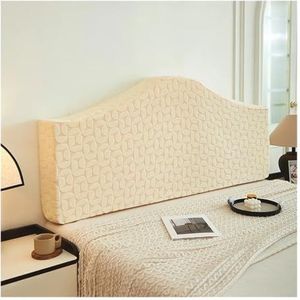 MOVDARL Polyestervezel, elastische hoes voor op bed, hoofdeinde, slaapkamerdecoratie, effen beddenrug, stofdichte beschermende hoezen (stijl C-geel, B 200 x H70 cm)