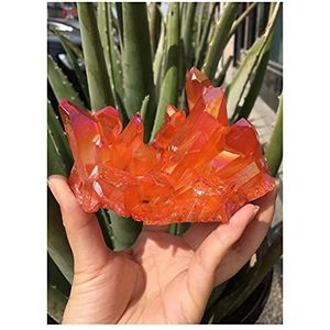 Natuurlijk en Mooi Oranje rood gegalvaniseerd Quartz Healing Crystal